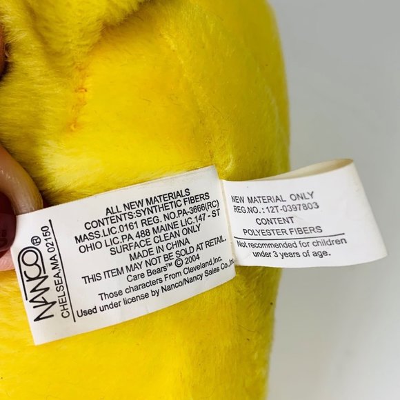 Vintage Care Bear Y2K 2004 Funshine Yellow Sunshine 13” Plush Stuffed Animal Tag - Picture 6 of 12